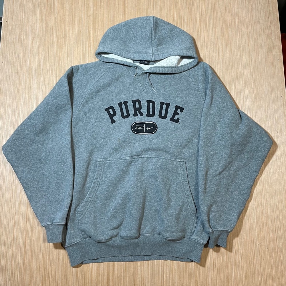Nike Hoodie Mens Purdue Boilermakers Gray Vintage Team Pullover Sweatshirt M